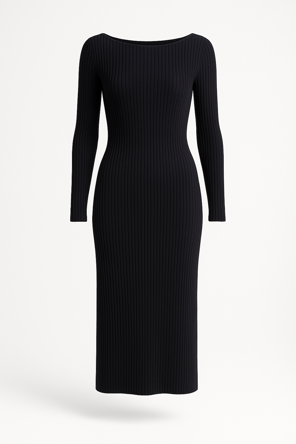 Ribbed Knit Midi Dress — SOLLIQUE