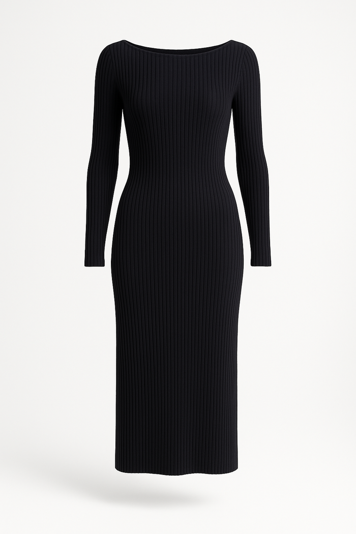 Ribbed Knit Midi Dress